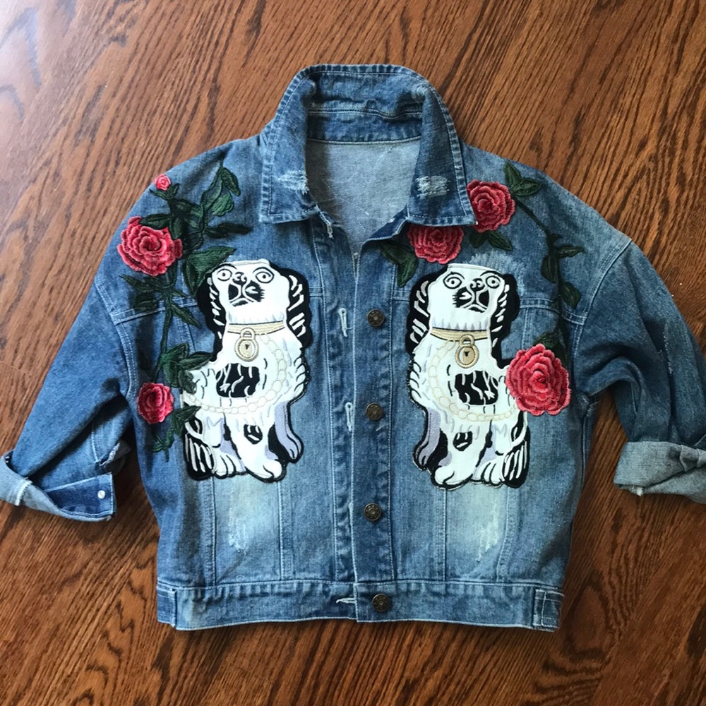 Denim Jacket with Appliqués